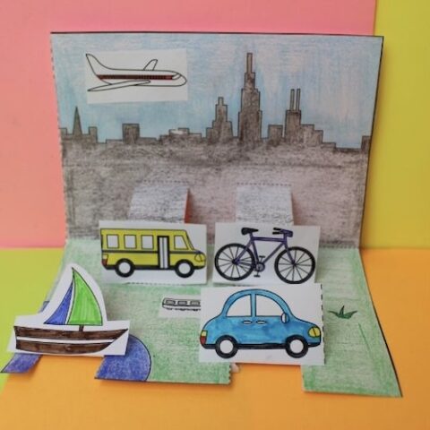 Transport | Pop Up Scene Craft | Fun ESL Worksheet For Kids