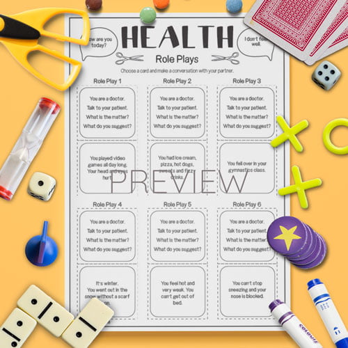 ESL English Health Role Plays Activity Worksheet