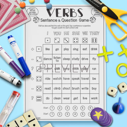 Verbs Sentence Question Game ESL Worksheet For Kids