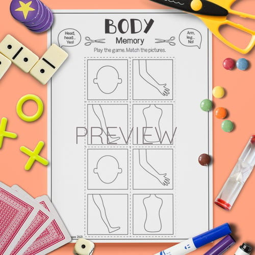 ESL Preschool Body Memory Game Activity