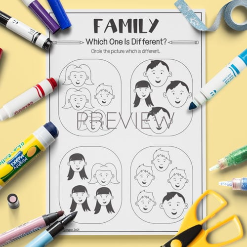ESL Preschool Family Which Is Different Activity Worksheet