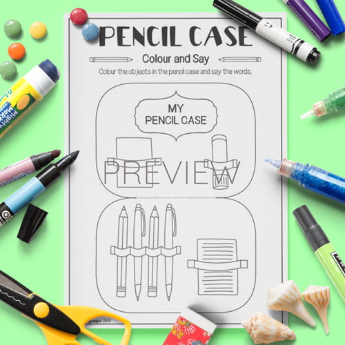 A pencil case coloring pages 