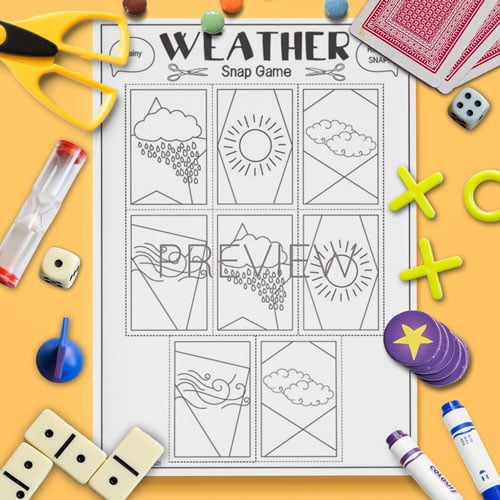 ESL Preschool Weather Snap Game Activity Worksheet