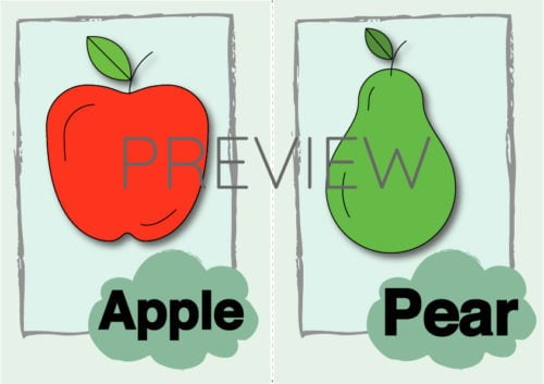 ESL Apple and Pear Flashcard