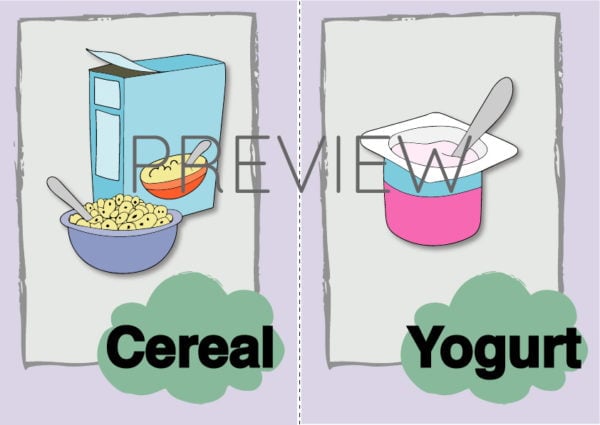 ESL Cereal and Yogurt Flashcard
