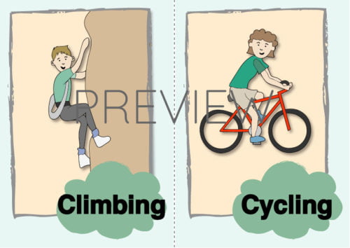 ESL Climbing and Cycling Flashcard
