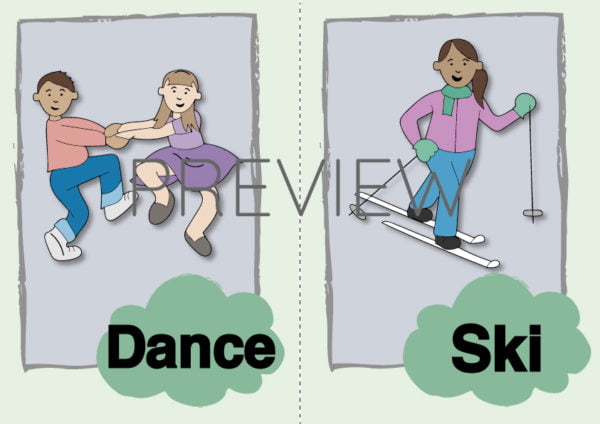 ESL Dance and Ski Flashcard