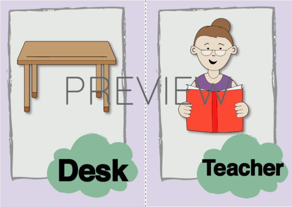 ESL Desk and Teacher Flashcard