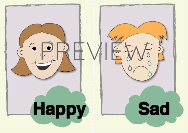 Sad and Happy Flashcard | Gru Languages