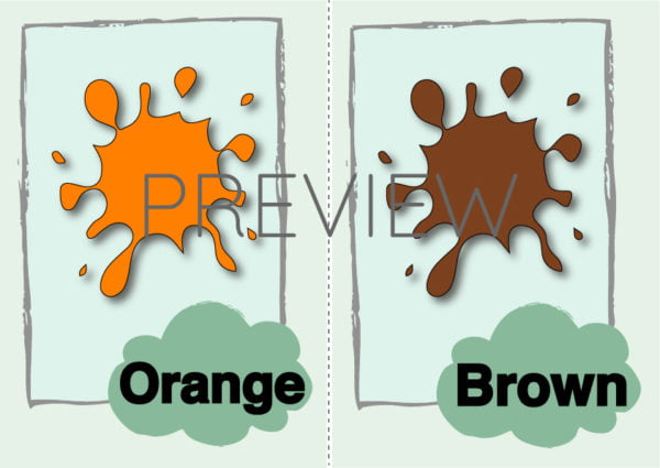 ESL Orange and Brown Flashcard