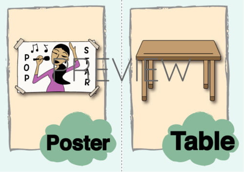 ESL Poster and Table Flashcard