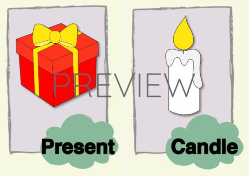 ESL Present and Candle Flashcard
