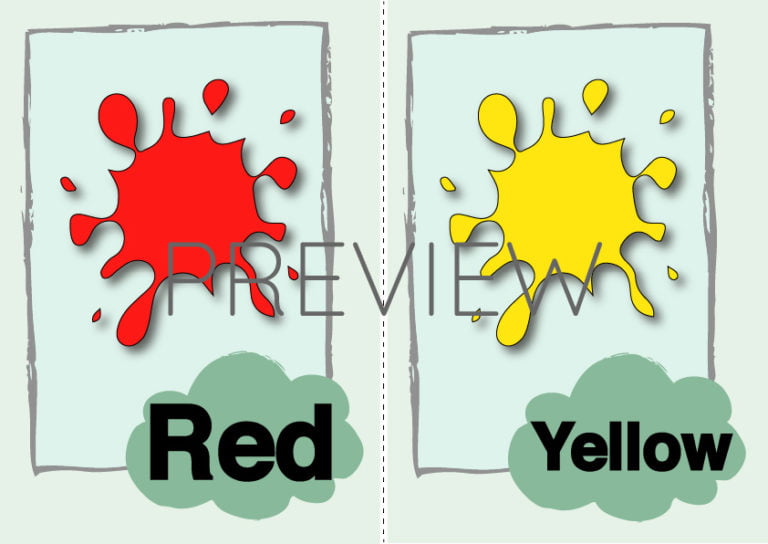 Red and Yellow Flashcard | Gru Languages