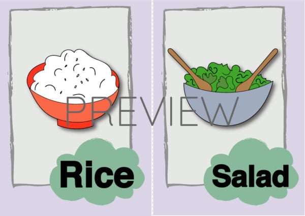 ESL Rice and Salad Flashcard