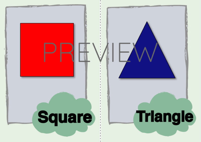 Square and Triangle Flashcard | Gru Languages