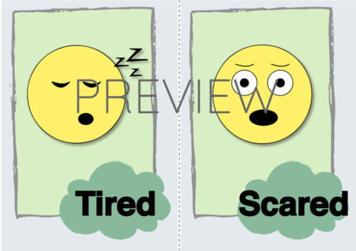 ESL Tired and Scared Flashcards