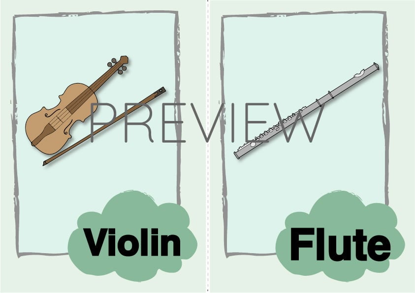 ESL Violin and Flute Flashcard