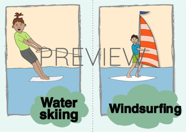 ESL Water Skiing and Windsurfing Flashcards