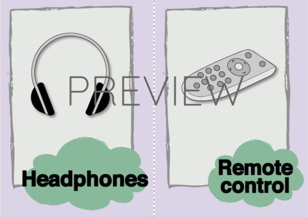 ESL Headphones and Remote Control Flashcards