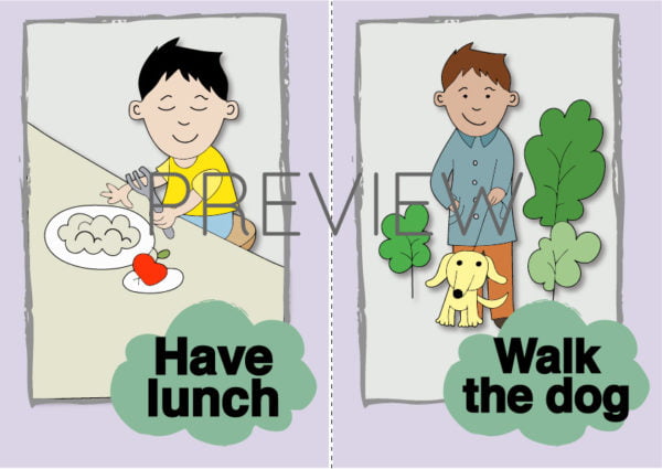 ESL Have Lunch and Walk The Dog Flashcards
