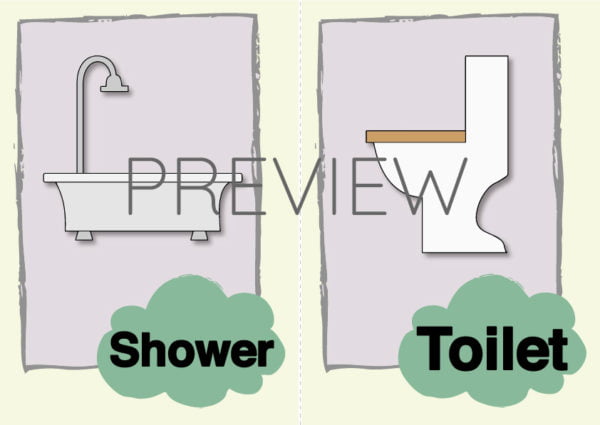 ESL Shower and Toilet Flashcards