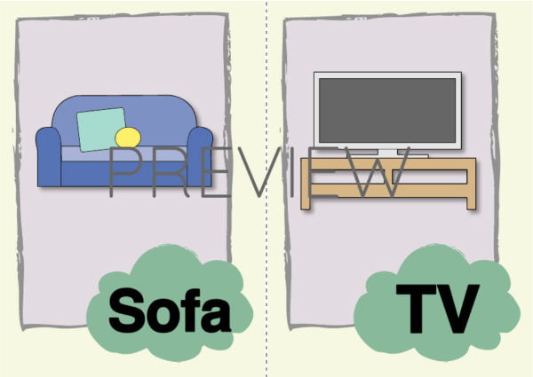 ESL Sofa and TV Flashcards