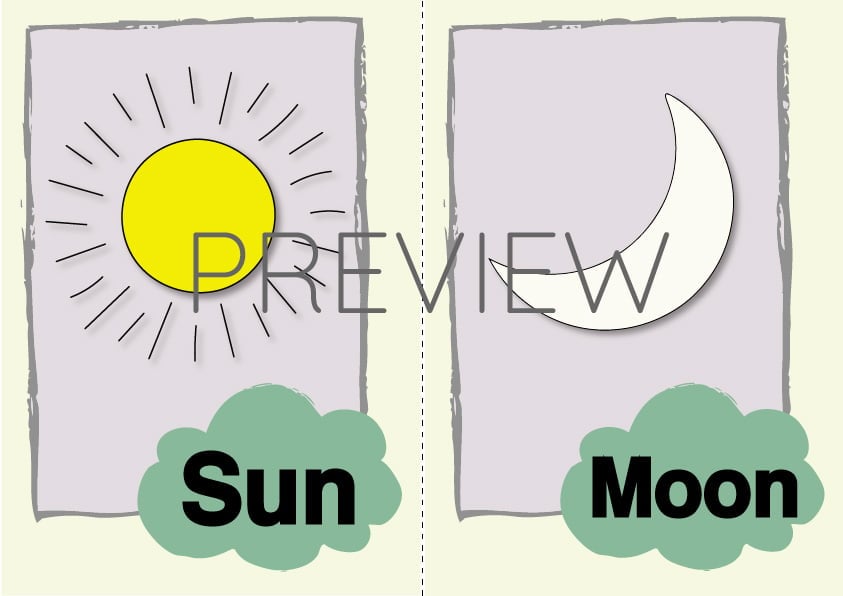 ESL Sun and Moon Flashcards