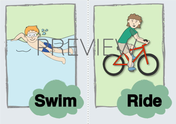 ESL Swim and Ride Flashcards