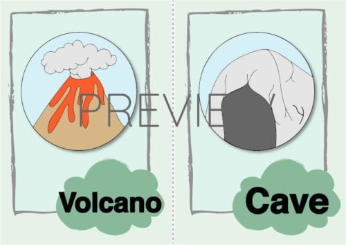 ESL Volcano and Cave Flashcards