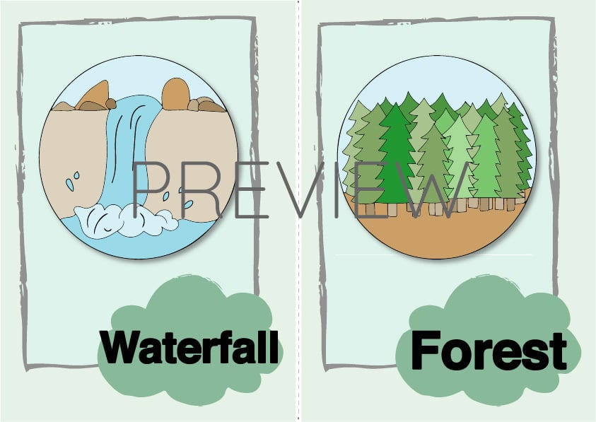 ESL Waterfall and Forest Flashcards