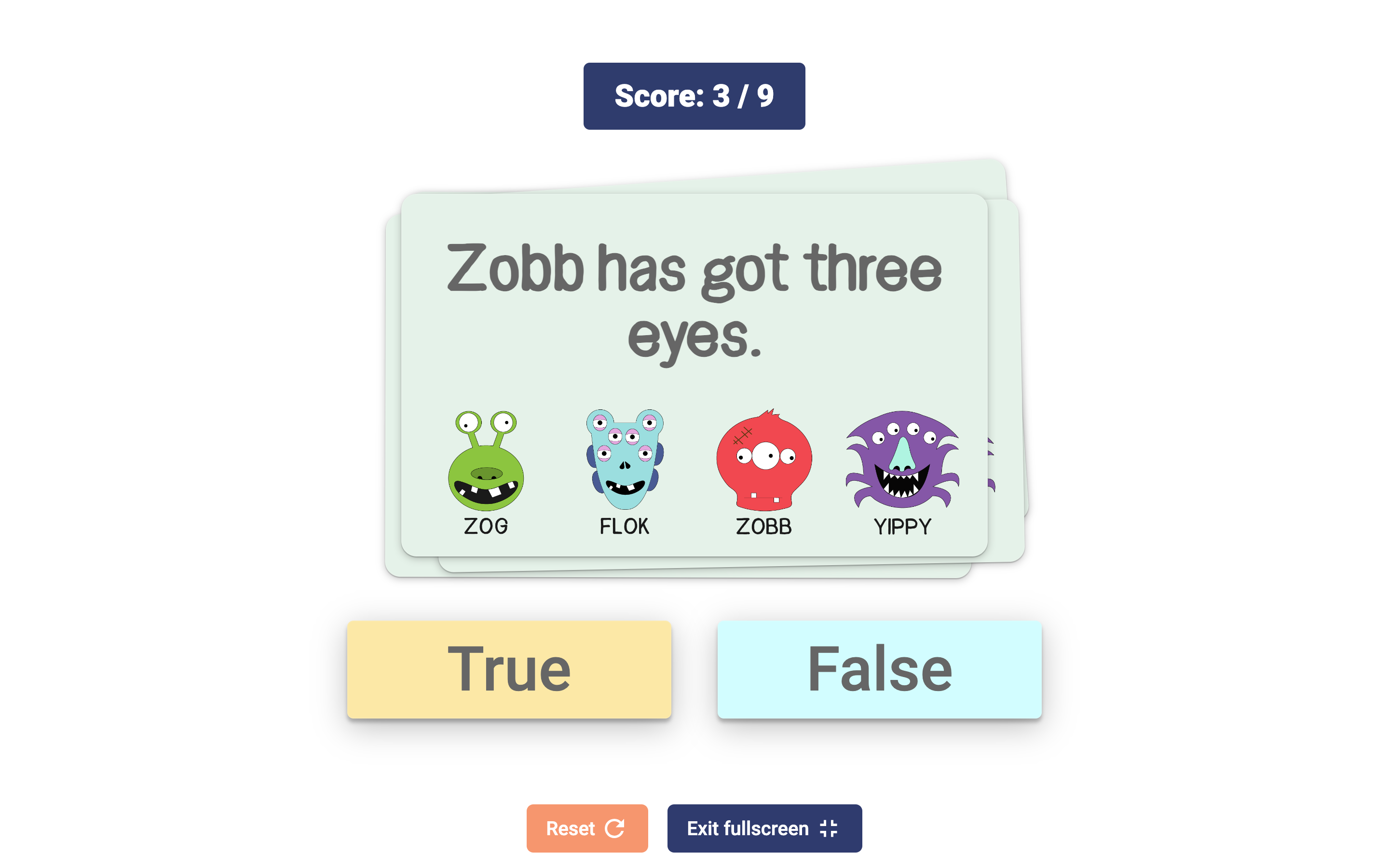 Online True False Quiz Game