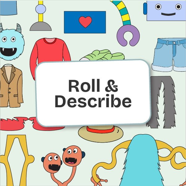 online roll and describe game for children