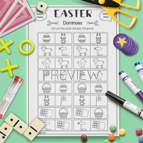 easter preschool dominoes games for children