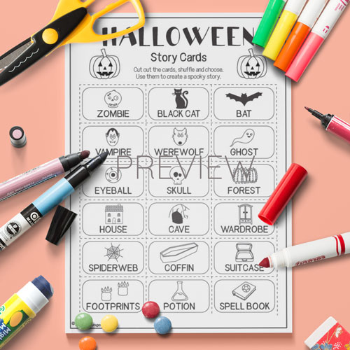 Halloween story cards for children