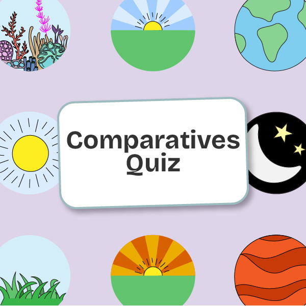 Online comparatives quiz game for children