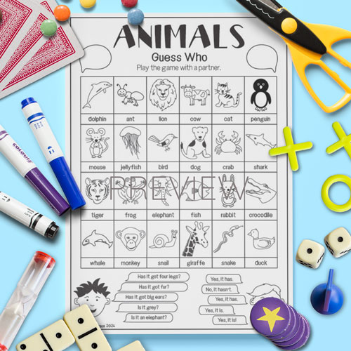 Animal Guess Who Game for Children