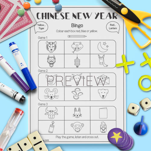 Chinese New Year Bingo Game for Children