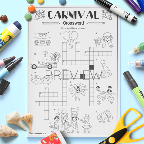 Carnival Crossword Activity for Children