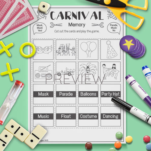 Carnival memory game for children