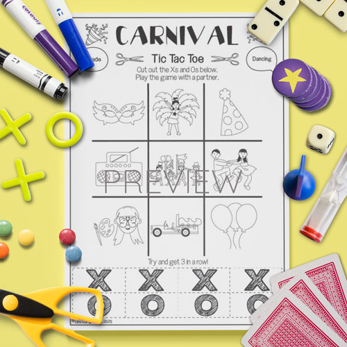 Carnival tic tac toe game for children