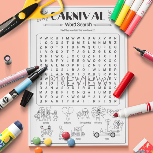 Carnival Word Search for Children