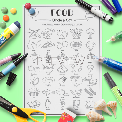 Food Circle & Say Activity for Children