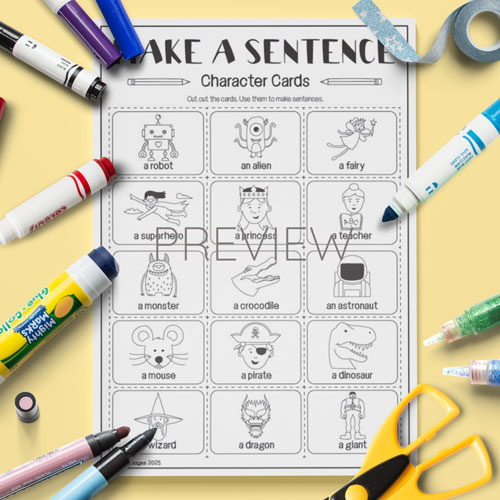 Make a sentence cards for children