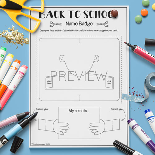 Back to school name craft for children