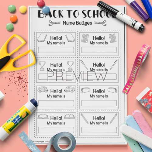 Back to school name badges for children