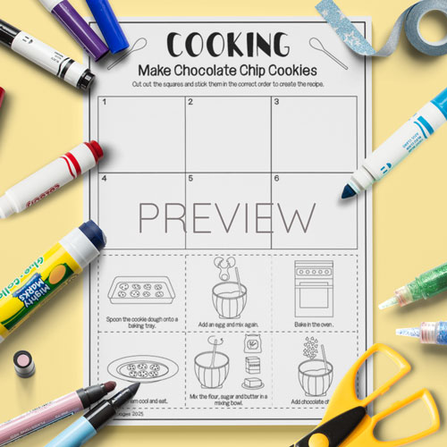 Cut & stick cookie recipe for children learning English