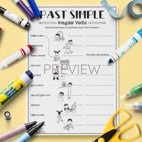 Past simple worksheet for children learning English
