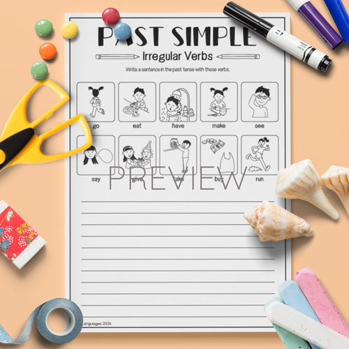 Past simple worksheet for children learning English