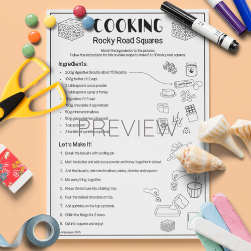 No bake Rocky Road Squares recipe for children