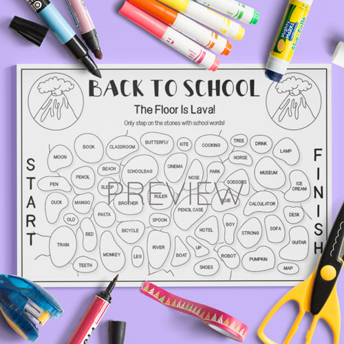Back to school the floor is lava activity for children